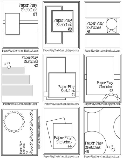 Printable Card Sketches With Measurements